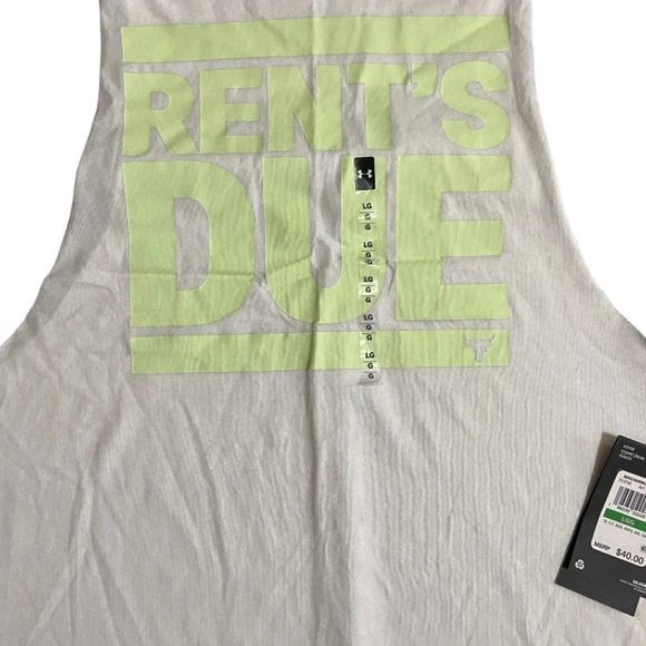 Under Armour Men's Large Project Rock Rents Due Tank Top Shirt White - Picture 2 of 5
